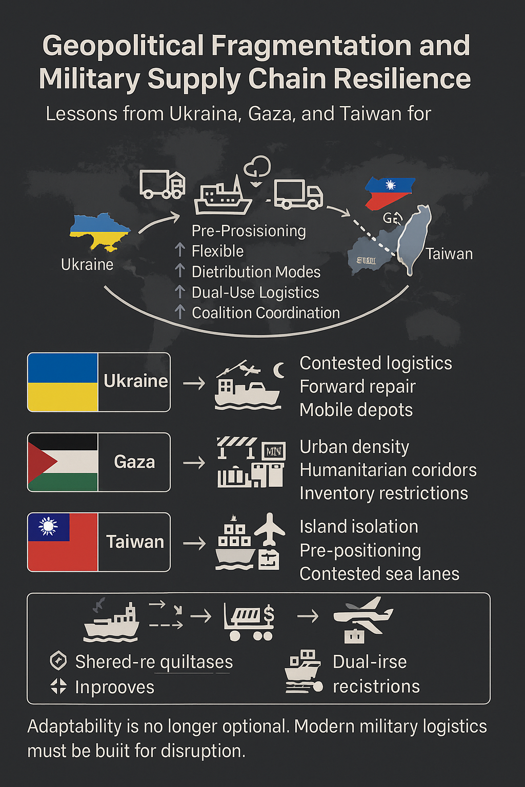 Supply Chain Resilience in a Geopolitically Fragmented World: Lessons from Ukraine, Gaza, and Taiwan for Western Militaries