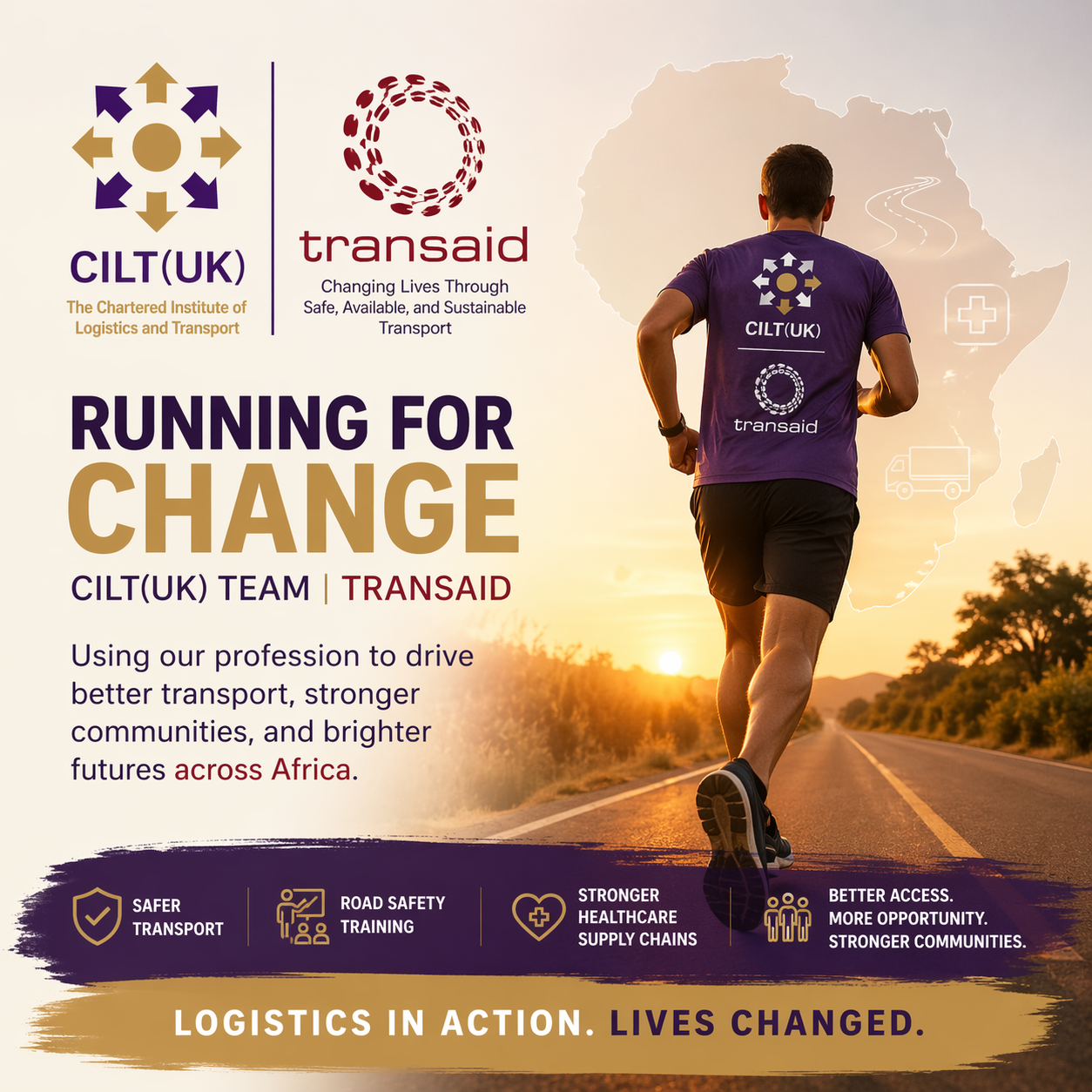 Proud to be raising money for Transaid as part of the CILT(UK) team.